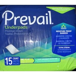 Prevail Total Care Disposable Underpads (23X36") 15 pads Large Extra‎ Strong -